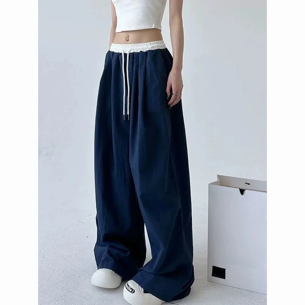 High Street frauen Breite Bein Hosen Kordelzug Y2K Gothic Hip Hop dame Cargo Hosen Hotsweet Passenden Weiblichen Hosen sommer Neue – Detail 5
