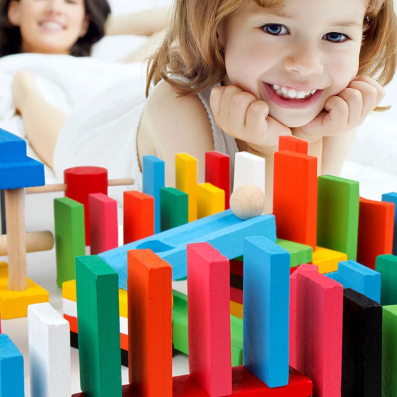 Domino Color 100 pezzi Gioco per bambini Organo Scienza e istruzione per adulti Giocattoli in legno