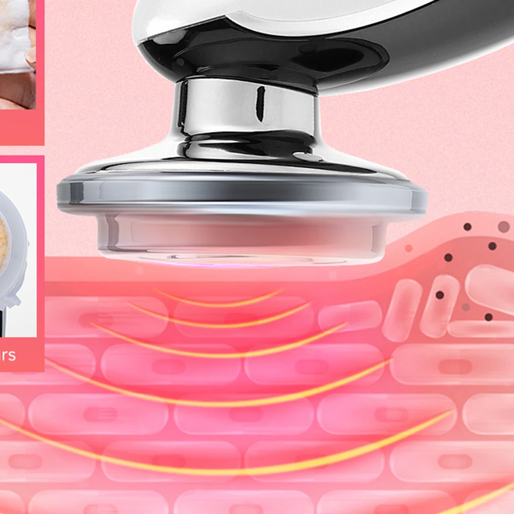 เครื่องยกกระชับใบหน้า 7 in 1 EMS ไมโครเคอร์เรนท์ ฟื้นฟูผิวหน้าด้วยแสง LED เครื่องนวดกระชับผิวหน้าและลำคอ เครื่องดูแลความงามบนใบหน้า