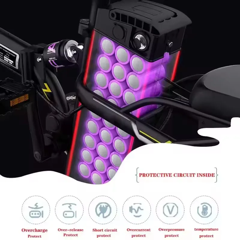 Silverfish-Batterie Pour Vélo Électrique, 48V,,20Ah, 30Ah, 17Ah, Batteries Haute Capacité, Cellules 18650 Puissance 500-3000W