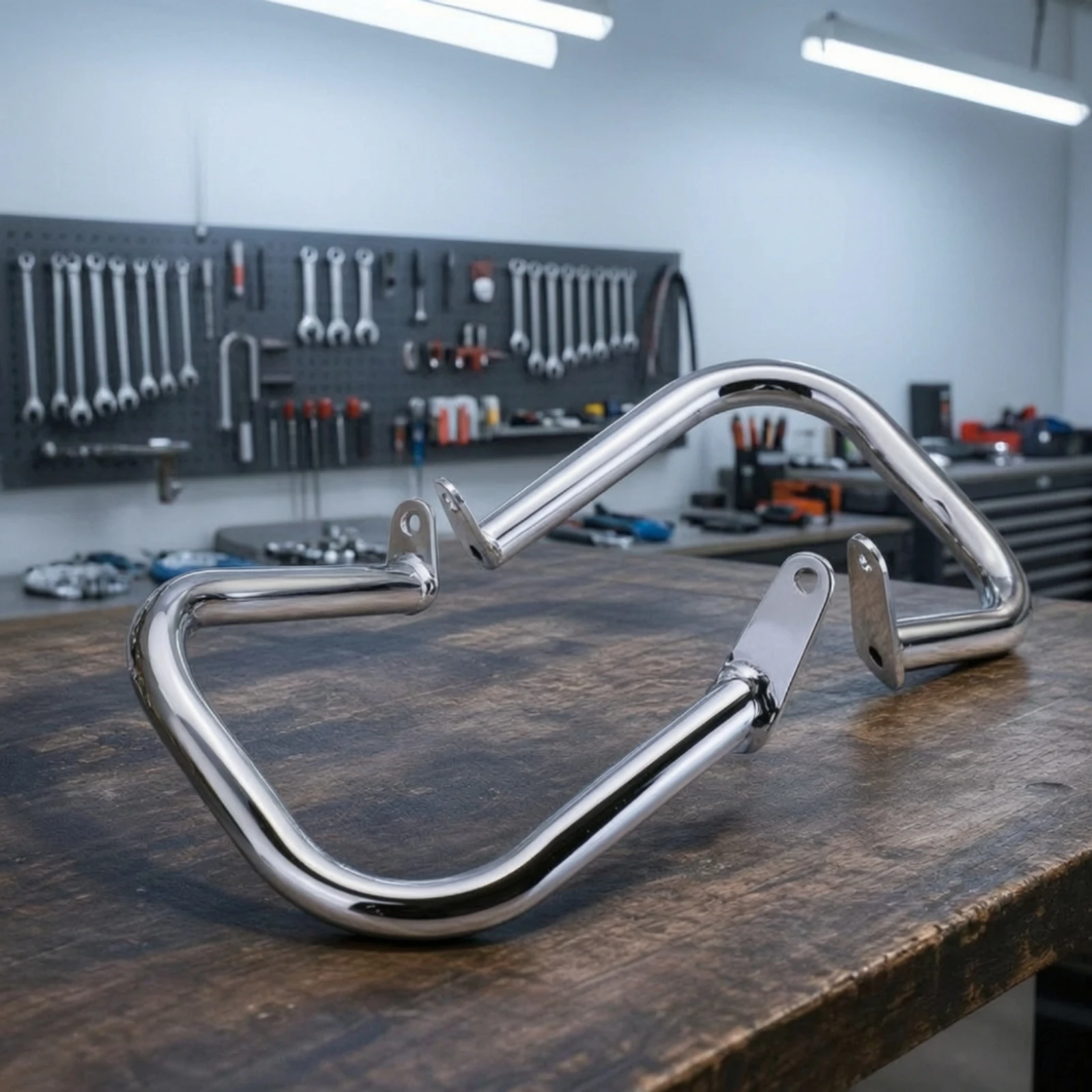 Motorcycle Crash Bar Set Chrome-Plated Cylindrical Engine Guard Motorcycle Highway Hoops Corrosion-Resistant Slim