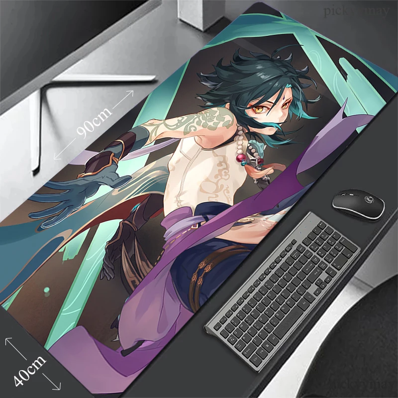 

Large Mouse Pad Genshin Impact Xiao Gaming Mousepad Gamer Accessories Computer Play Mat Mause Carpet Keyboard Deskmat Rug 90x40