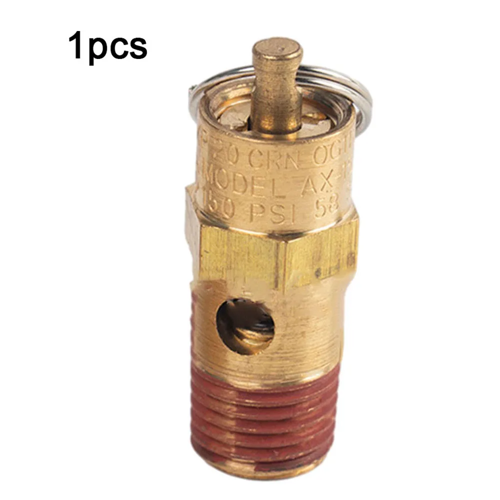 Air Compressor Safety Relief Valve 1/4inch Male NPT Threaded 125PSI Inlet Connection Pneumatic Safety Relief Pressure Valve