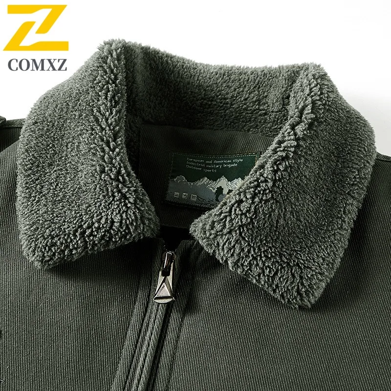 Men Outdoor Sports Casual Jacket Winter American Style Medium long Cotton Solid color Waterproof Windproof Parka Thermal  Coat