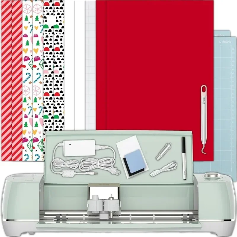 For Cricut Explore Air 2 with Light Grip Mat, Everyday Iron-On and Premium Vinyl Rolls Bundle