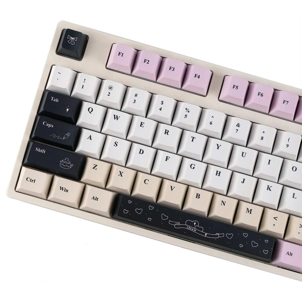 Ice Cream Keycap 143 Keys PBT Lightproof Sets Cherry Profile DYE Subbed ISO Enter For Cherry Mx Switches Mechanical Keyboard