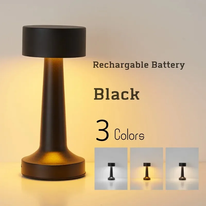 Rechargeable Table Lamp Touch Sensor Desktop LED Night Light Wireless Reading Lamp for Restaurant Hotel Bar Bedroom Decor Light