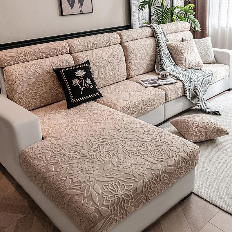 

1 шт., жаккардовый эластичный чехол для дивана с камелией, эластичный чехол для дивана с цветочным принтом для гостиной, четыре сезона, приятный для домашних животных