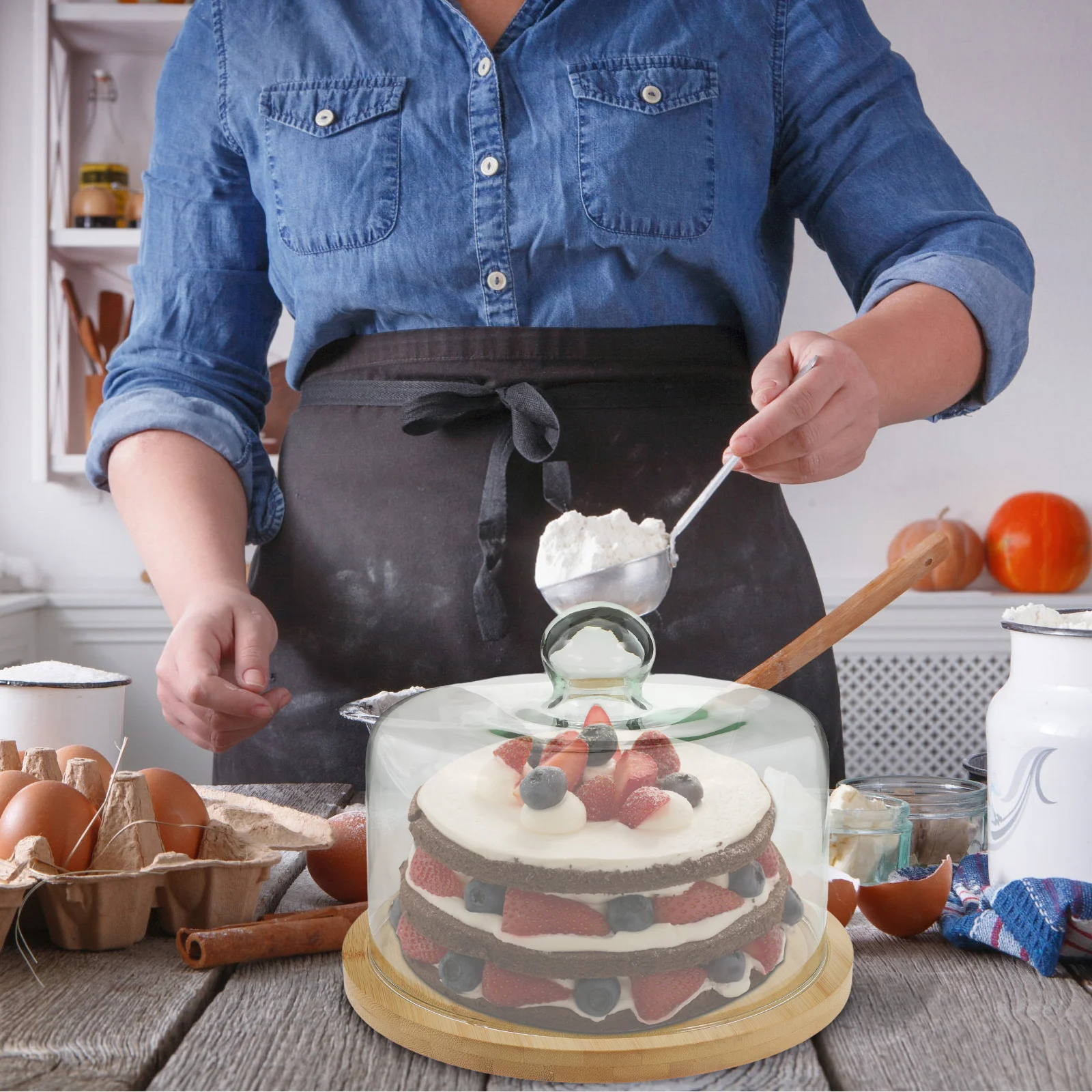 

1 комплект, стеклянный купол для торта, прозрачная крышка для еды для свадебной вечеринки, шведского стола, защита десерта, большой размер, крышка для хранения свежести, кухонное хранилище