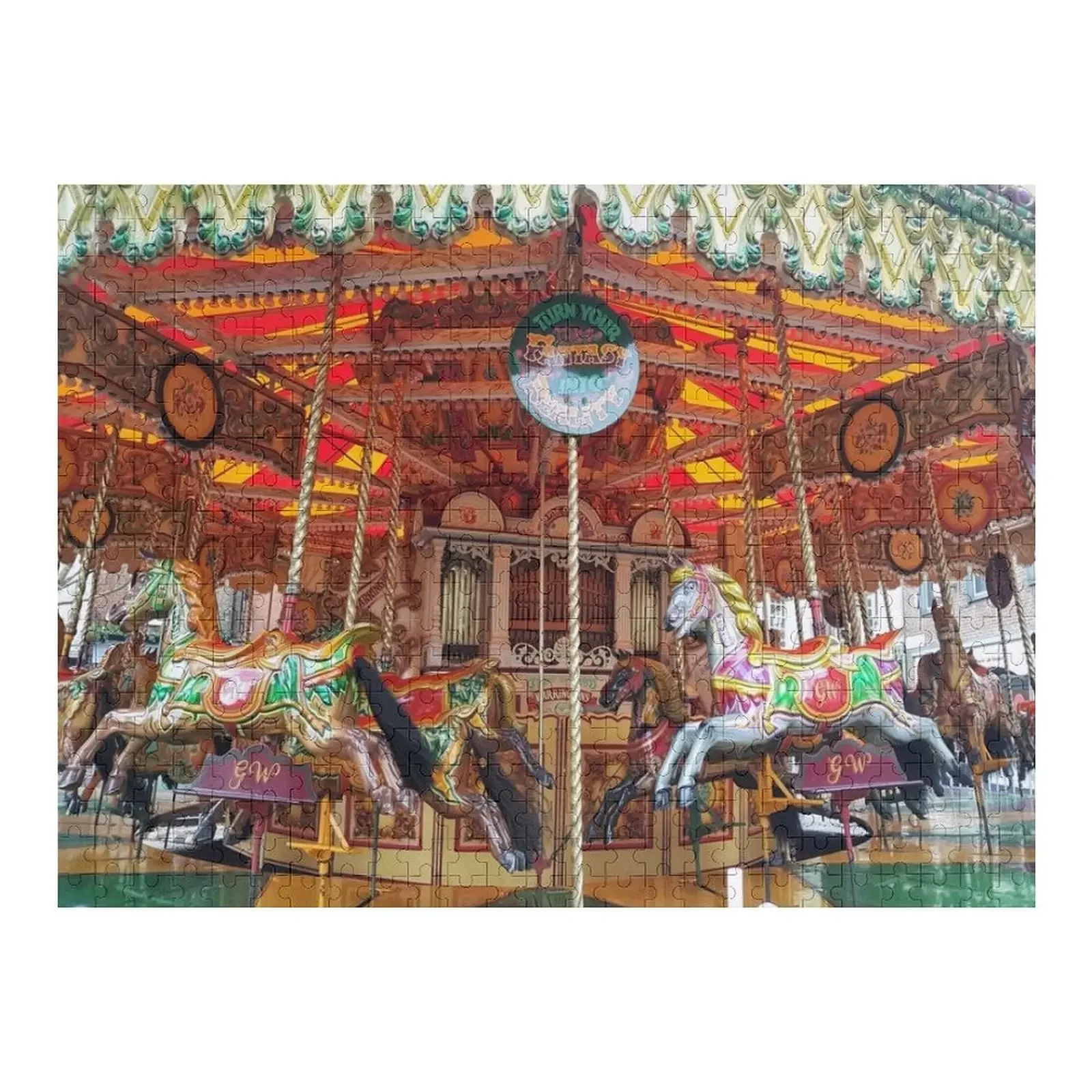 

Victorian Fairground Carousel Merry go Round art Jigsaw Puzzle Woodens For Adults Custom Wood Customizeds For Kids Puzzle