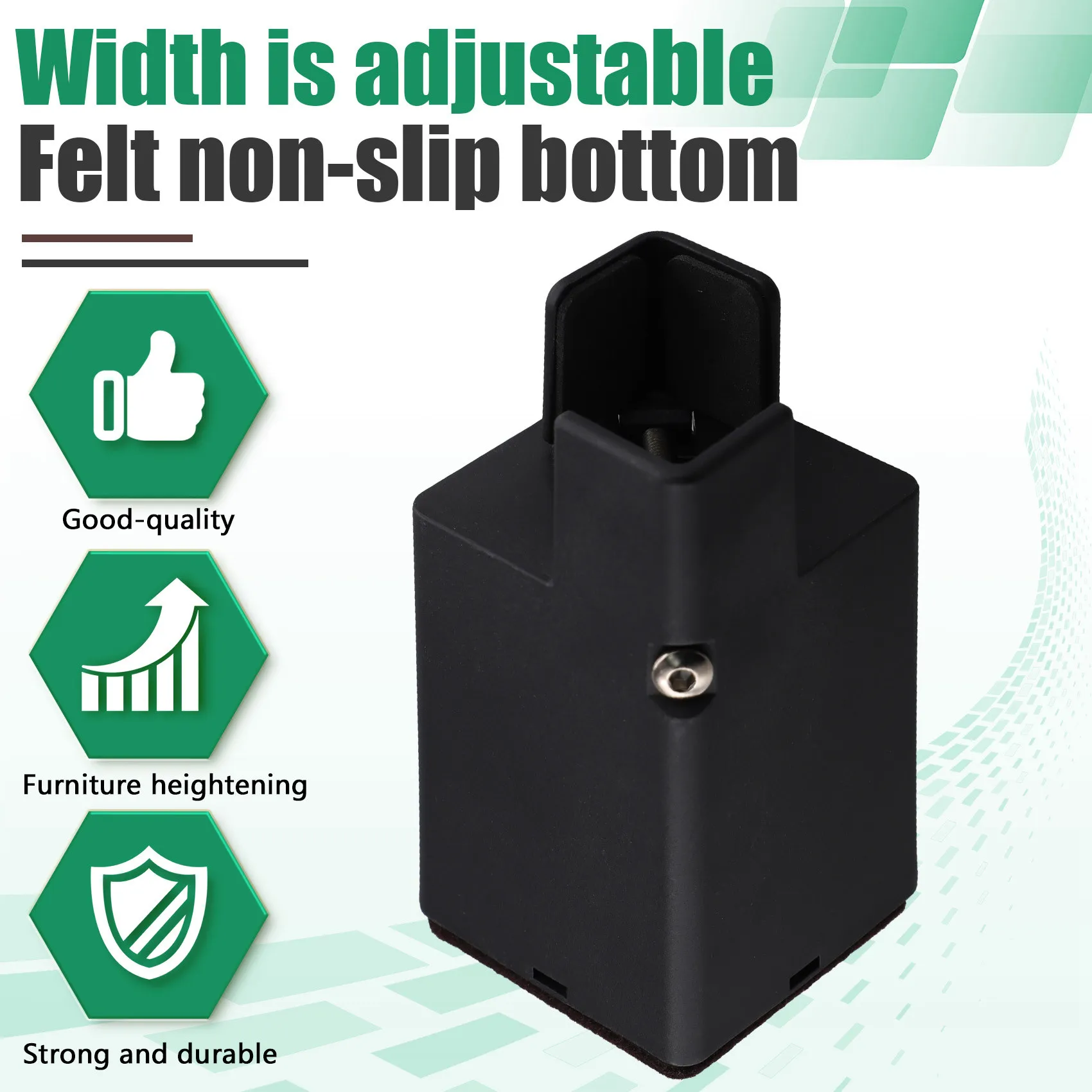 Adjustable Furniture Heightening Pad, Bed Heightening Leg Pad, Widened Table Leg Pad [Suitable For 30-60Mm]-AT64