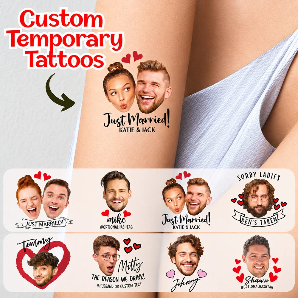 Custom Temporary Tattoos, Personalized Realistic Tattoos, Wedding Tattoo Decals, Custom Couple Tattoos Create Exclusive Designs