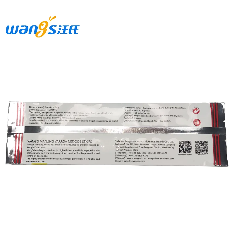 Wangshi Manjing 20 Strips Flumethrin Strips Apiculture Varroa Treatment Beekeeping Supplies Medicine for Bees