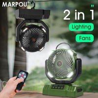 MARPOU 10000mAh Camping Fan Rechargeable Desktop Portable Camping Lights Outdoors LED Lighting With Tent Lantern Air Circula