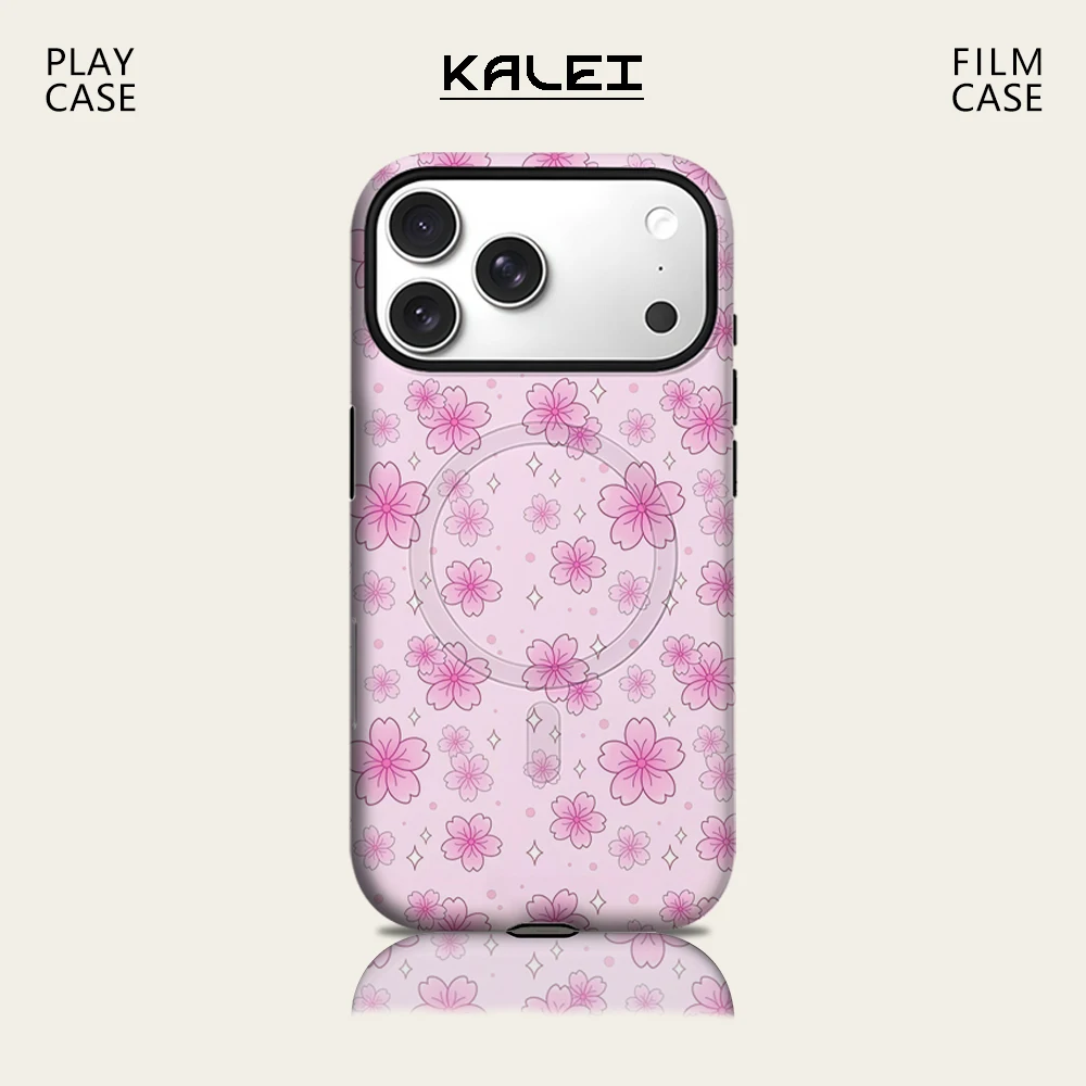 Blush Pink Cherry Blossom Handyhülle für IPhone 17 16 15 14 13 Pro Max Plus für magnetische einzelne doppelschichtige robuste Hülle