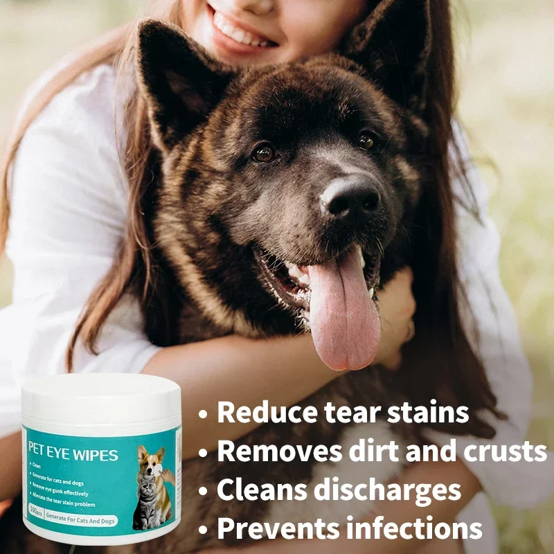 Care 100 Pieces of Wipes Tartar Eliminator Pet Grooming Wet Wipes Pet Eye Cleaner Tissue Cats Eyes. Removal Healths Hygiene Home