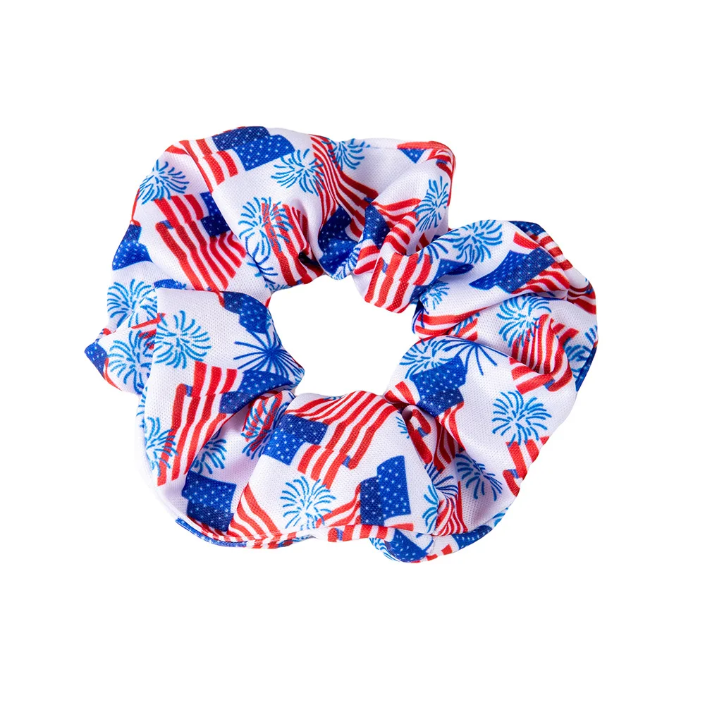 

Patriotic American Flag Pattern Scrunchies Elastic Hair Ties Ponytail Holder for Women Hair Accessories Independence Day Theme