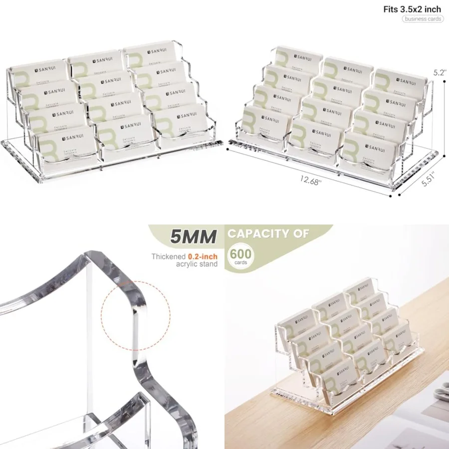 

Business Card Holder for Desk Clear Acrylic Business Card Holders, Business Card Display Stand 1 Slots