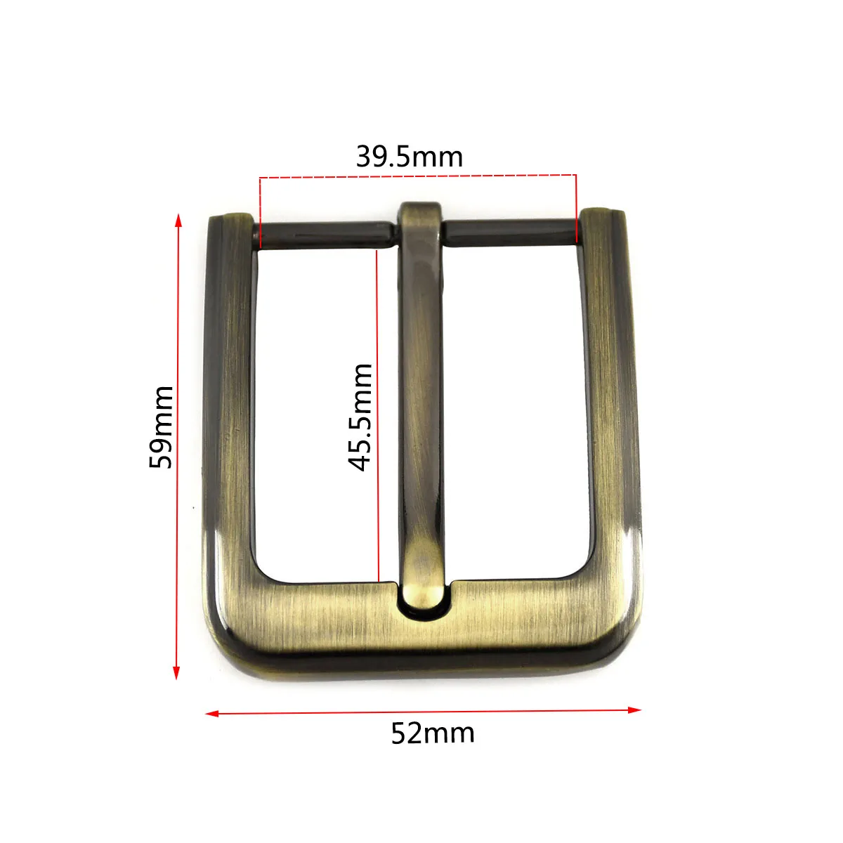 1x Metal 40mm Brushed Belt Buckle Middle Center Half Bar Buckle Leather Belt Bridle Halter Harness Fit for 37mm-39mm belt Bronze