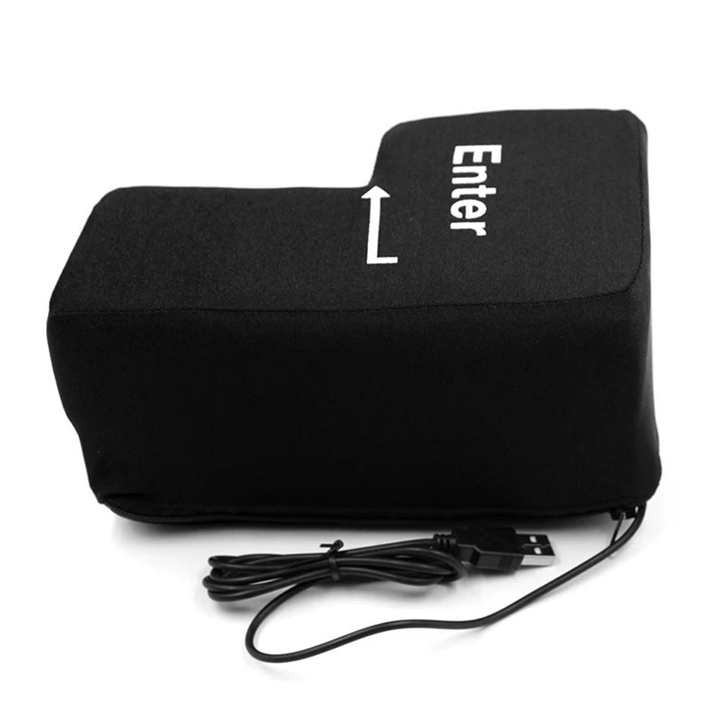 Big USB Enter Key Vent Pillow Soft Computer Button Return Key For OfficesDecompression Pillow Stress Relief Toy Enter Button