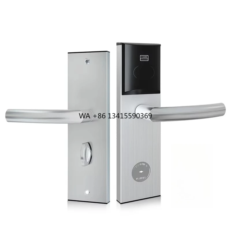 

High Quality Card Key Digital Steel Handle Hotel Smart Door Lock Hotel Key Card Lock Management System Software