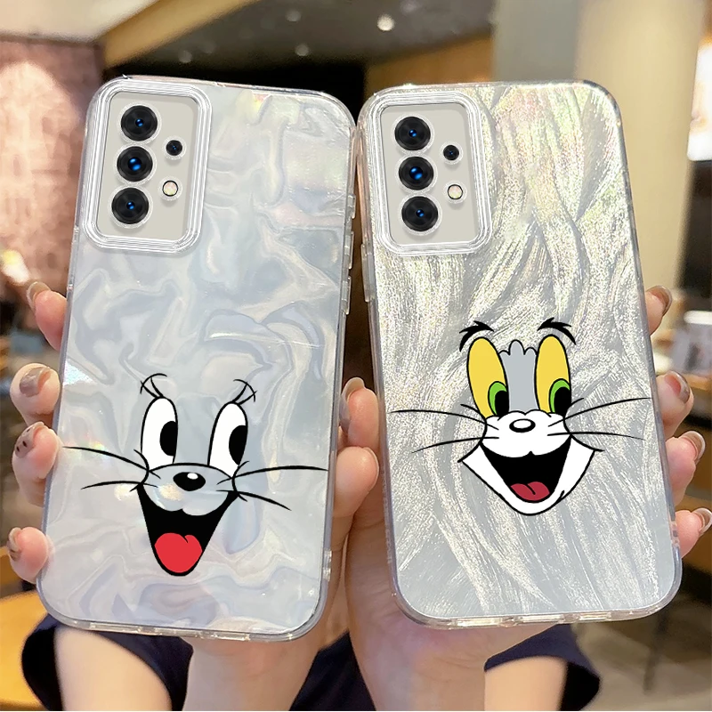 

T-Tom And J-Jerry Couple Phone Case For Samsung Galaxy S25 S24 S23 S22 S21 Plus Ultra S24 FE A73 A72 A55 A54 A53 Dustproof Cover