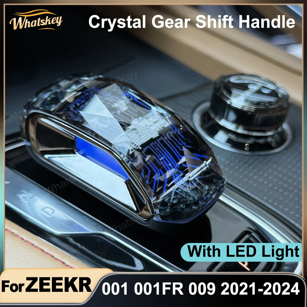 

Crystal Center Console Handle Gear Shift Knob Cover For ZEEKR 001 009 2021-2024 Car Automatic Lever With Glow Light Accessories