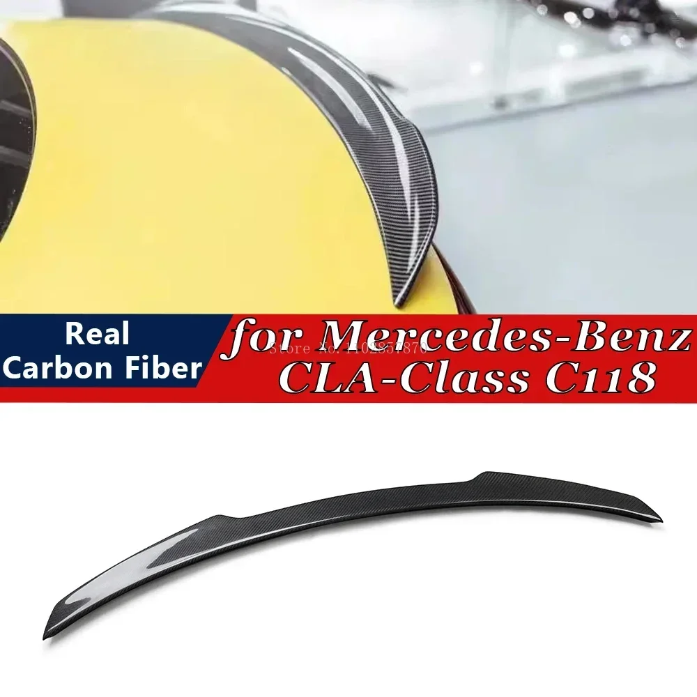 For Mercedes-Benz CLA-Class C118 2020-2024 Real Carbon Fiber Rear Spoiler Bumper Lip Trunk Wing Boot Spoiler Body Kits Parts