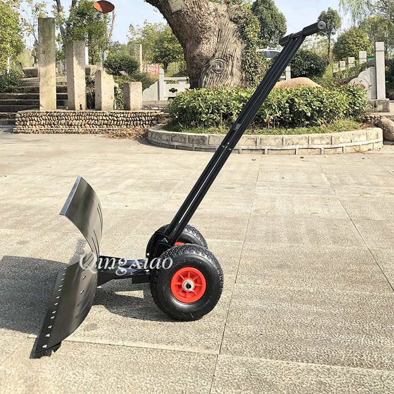 Double Pole Snow Shovel Trolley Widened Thickened For Road Snow Removal Dust Cleaning Leaf Sweeping Outdoor Ground Maintenance