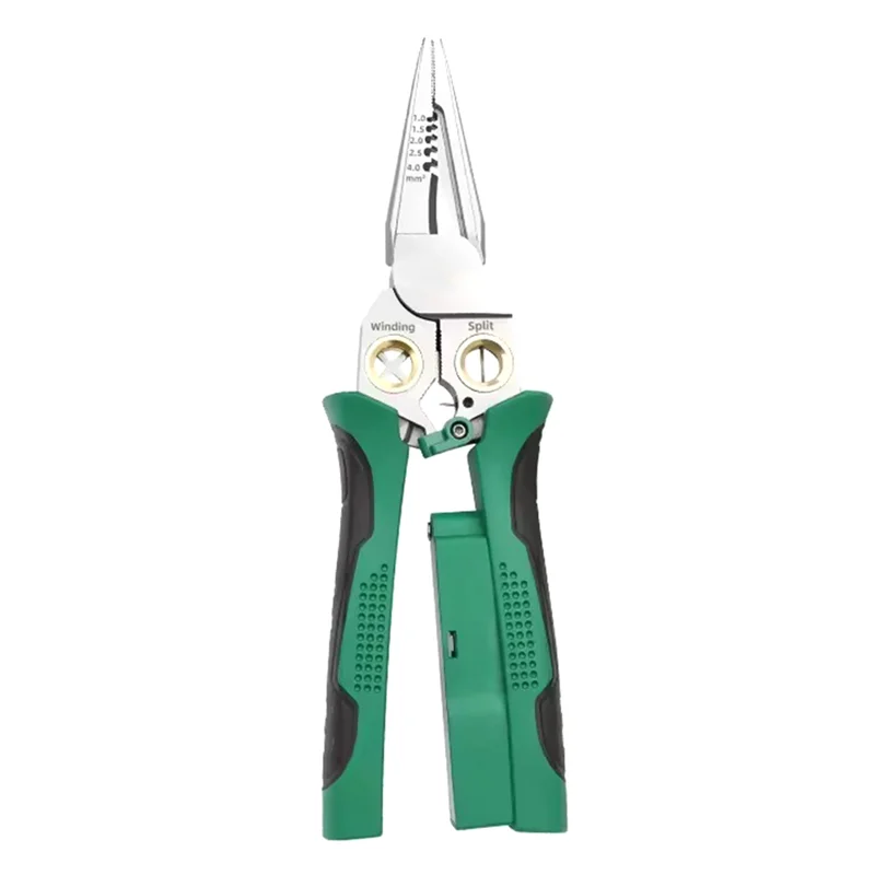 Stainless Steel Wire Strippers Multi-Function Needle Nose Pliers Non-Slip Multifunctional Wire Stripper-[Qahk]