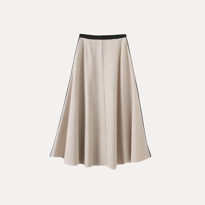 2025年春 カジュアルスタイル レディース リネンスカート ドリフト通勤 ハーフ丈スカート ルーズフィット ミッドウエスト デイリーウェア ザダタブランド