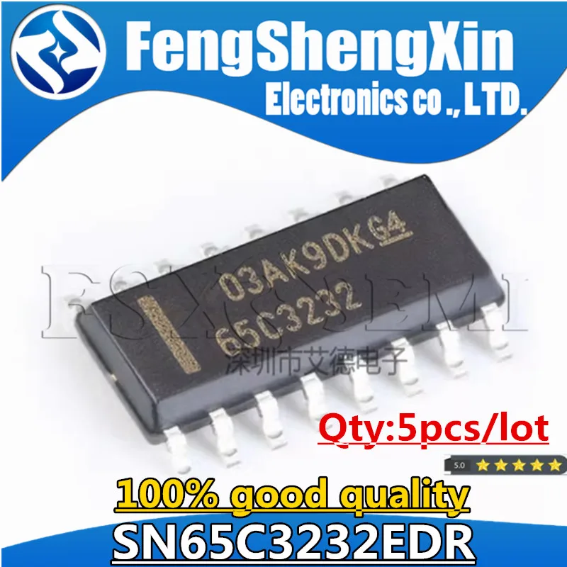 

5pcs SN65C3232EDR 65C3232 65C3232E Driver receiver chip SOP-16