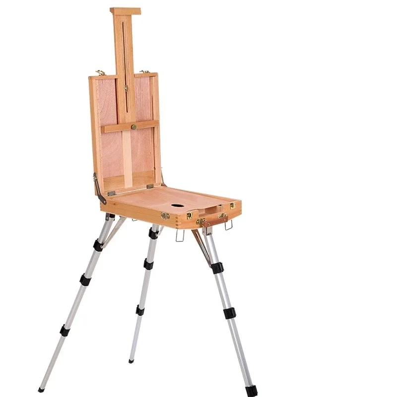 Light and Portable Aluminum Alloy Legs Outdoor Sketching Hand Box Oil Painting Box Frame Art Easel