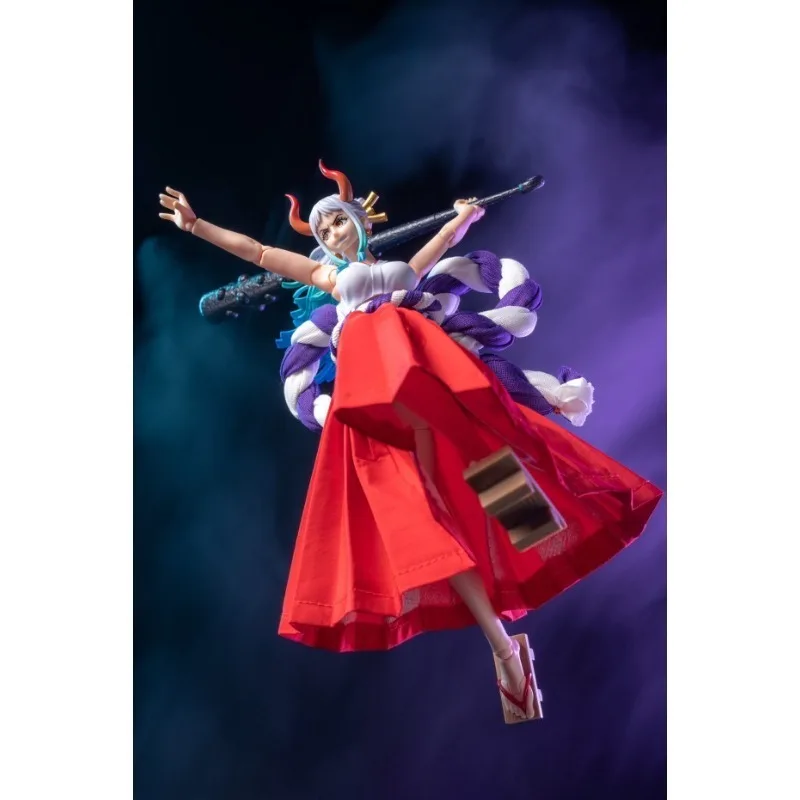 Shf 1/12 Japanese Anime Character One Piece Yamato Red Long Pleated Skirt Handcuffs Clothing for Action Figures Body
