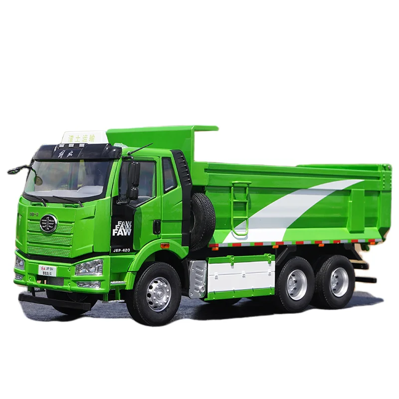 Diecast 1/24 Faw Jiefang Liga Modelo Carros Faw Jiefang J6P 6*4 Smart Muck Truck Play Veículos Brinquedos para Meninos Presente Caixa Original