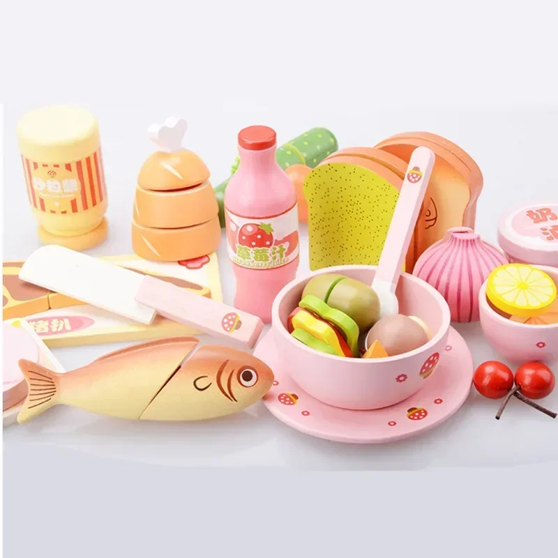 مجموعة ألعاب المطبخ الخشبية عالية الجودة، جزر السمك، شفط مغناطيسي، ألغاز منزلية، ألعاب تفاعلية، هدية عيد ميلاد الطفل
