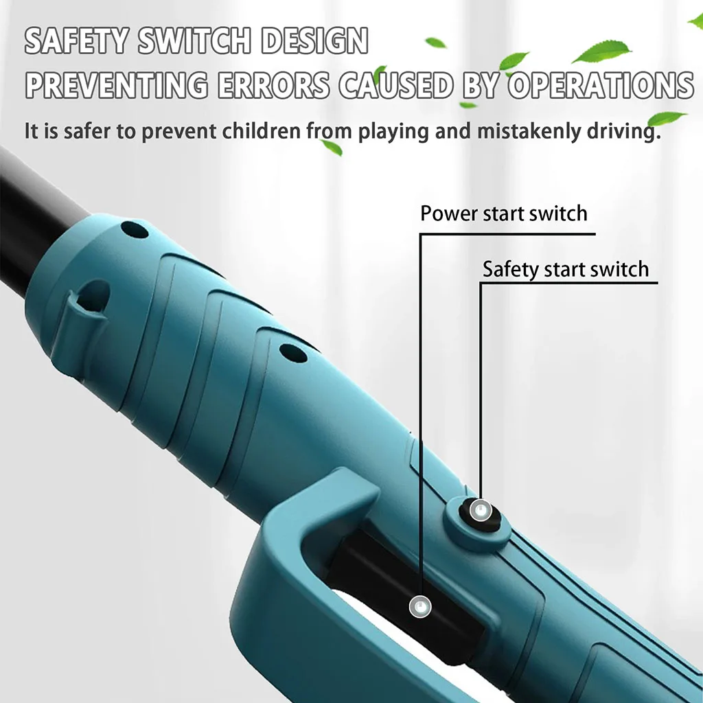 منشار عمود 2 في 1 لاسلكي 6 بوصة مع 2 قطعة بطارية 3.0 أمبير في الساعة، منشار كهربائي كهربائي مع عمود تمديد لقطبة تشذيب الأشجار