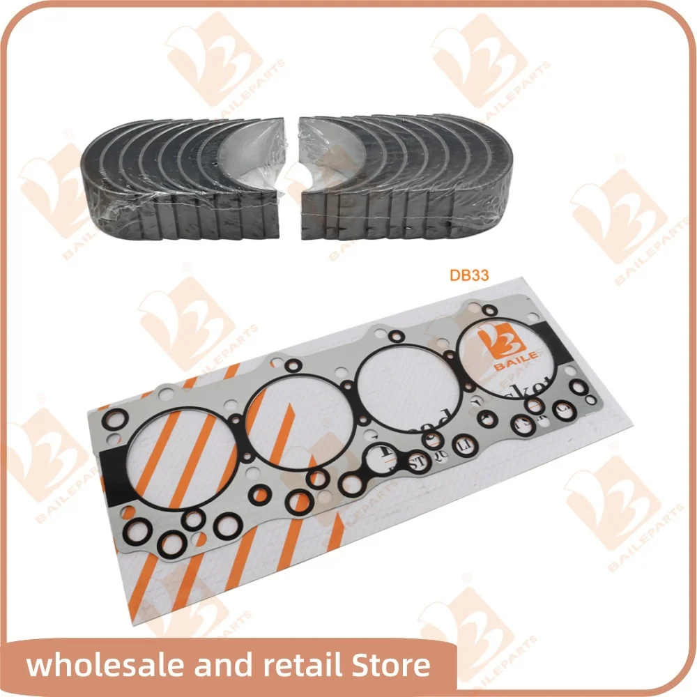 

Комплект для капитального ремонта двигателя DB33 для Daewoo: коренные и шатунные вкладыши коленвала, прокладка головки блока цилиндров, запчасти для двигателя