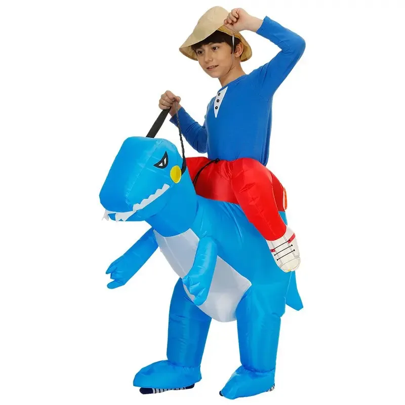 

Anime Kids Inflatable Bule Dinosaur Costume Halloween Party Fancy Dress Purim Carnival Cosplay Jumpsuit
