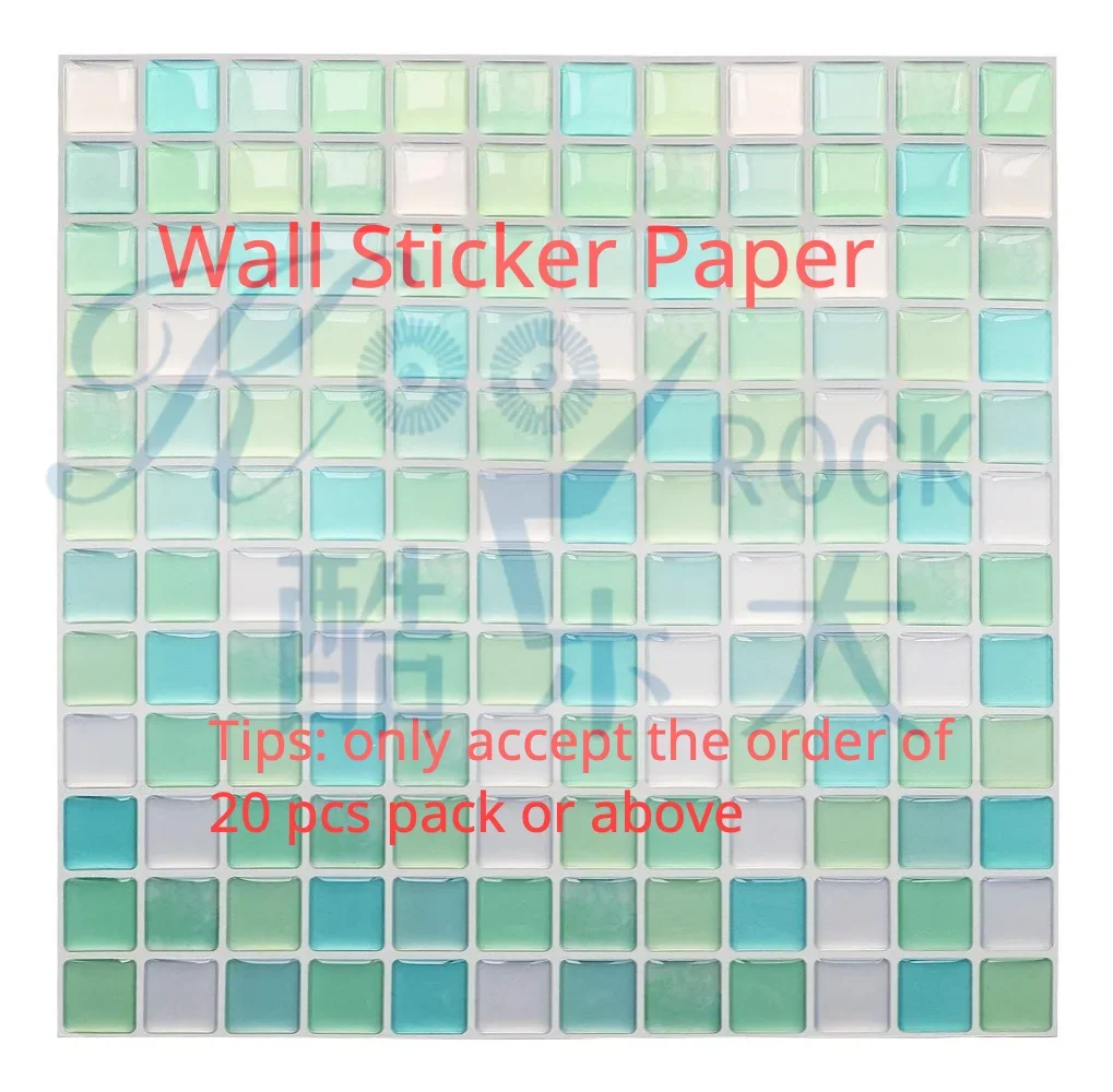 Mosaic 3D three-dimensional wall stickers, self-adhesive wallpaper decoration, bathroom waterproof, kitchen oil resistant