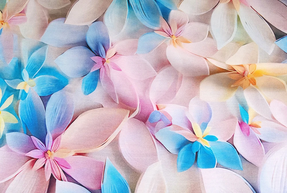 1 Meter x 1,45 Meter schöner, farbiger Blumen-Viskose-Stoff, 100 % Rayon-Material für Kleider und Roben – Detail 4