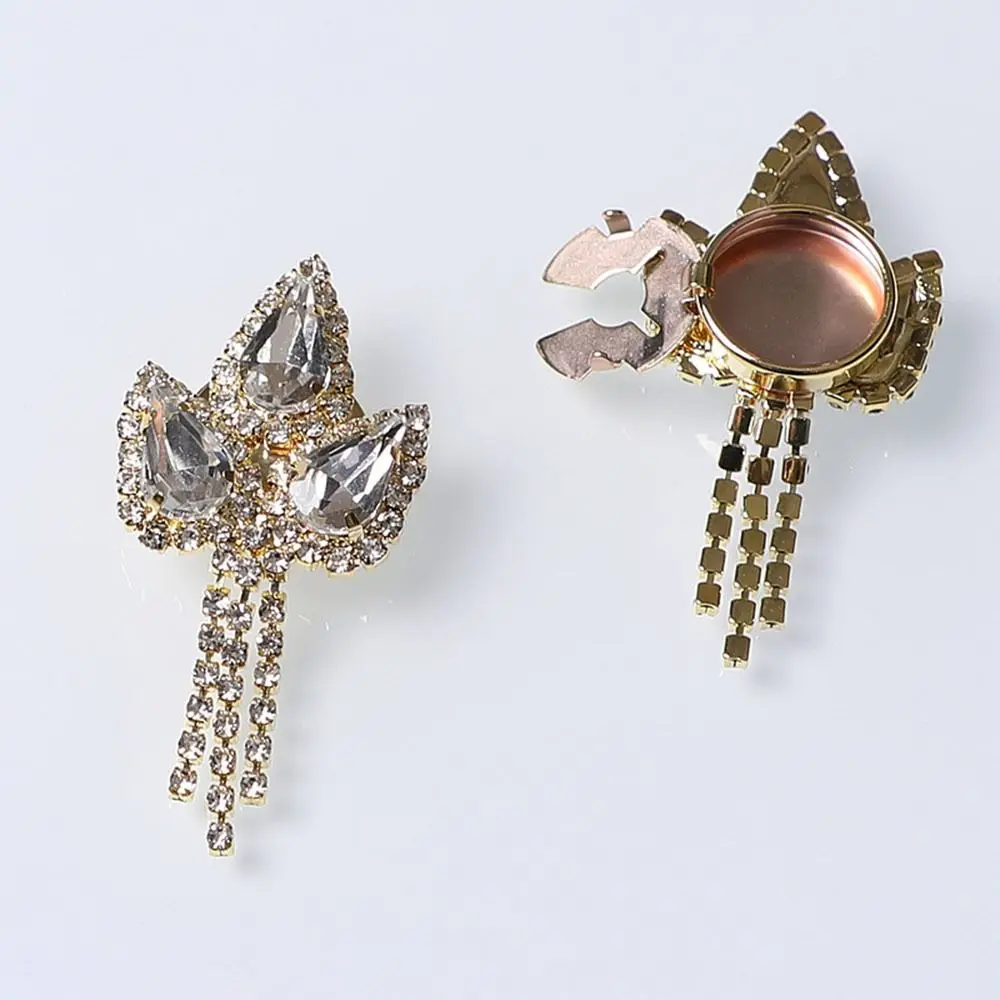 Flower Pearl Flower Button Covers Cufflinks Alloy DIY Accessories Detachable Clip-On Button Golden Base Handwoven