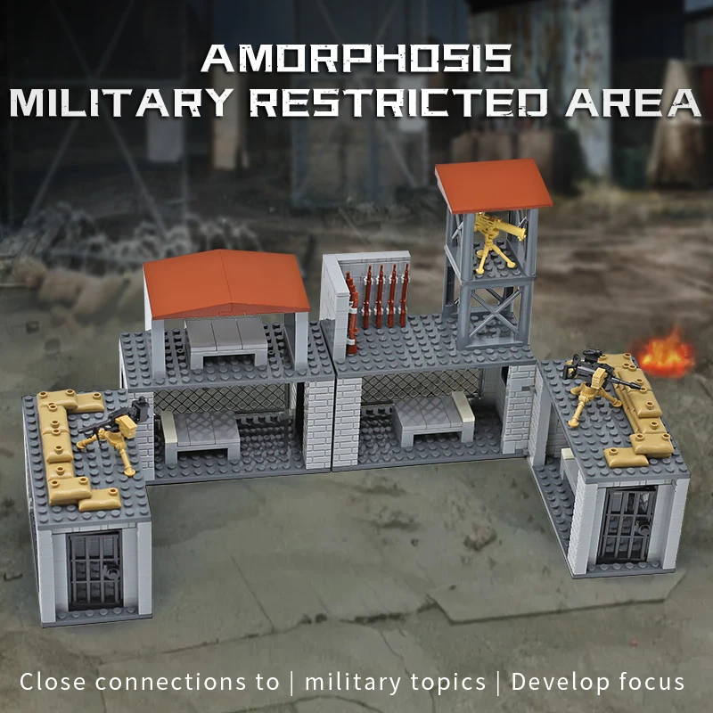 MOC Militaire Beperkte Gebied Bouwstenen Speelgoed Getransformeerde Wapens Bakstenen Speelgoed Bouw Blokken Speelgoed voor Jongens Geschenken