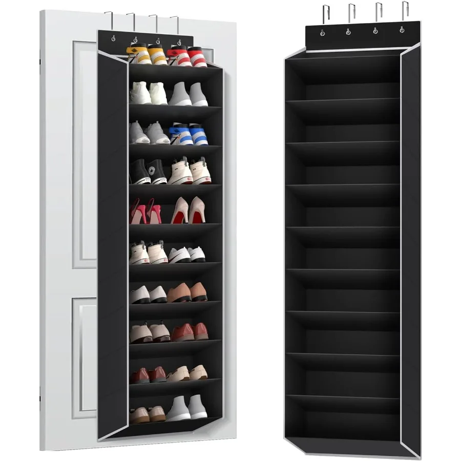 

10 Tiers Large Size Over the Door Shoe Organizer Storage Hanging Shoe Rack with Deep Pockets for Efficient Shoe Organization in