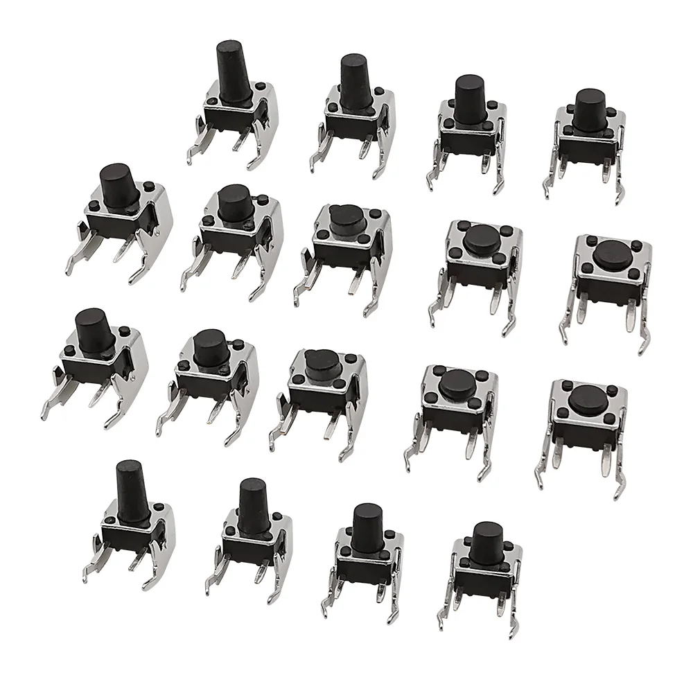 50 sztuk 6x6x4.3 ~ 10mm Panel PCB chwilowy dotykowy takt przełącznik wciskany mikroprzełącznik kątowy ze stentem