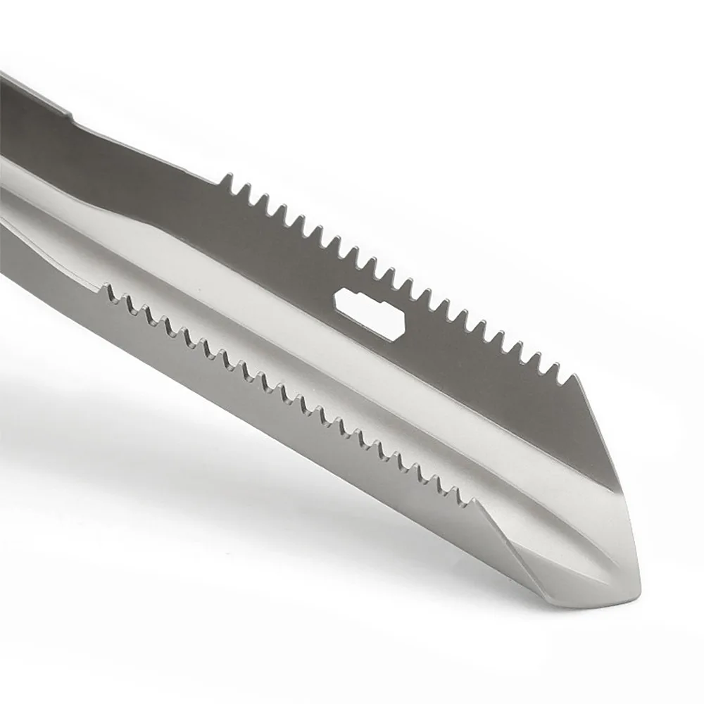 Compact Ultralight Titanium Hand Shovel Sawtooth Edge With Carrying Pouch Backpacking Trowel Multi Tool Shovel Gardening