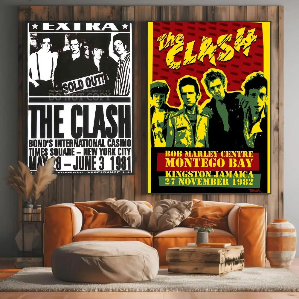 band T-The Clash-H Painting Calligraphy Elegant Botanical Decor for Living Room Modern Interior Design
