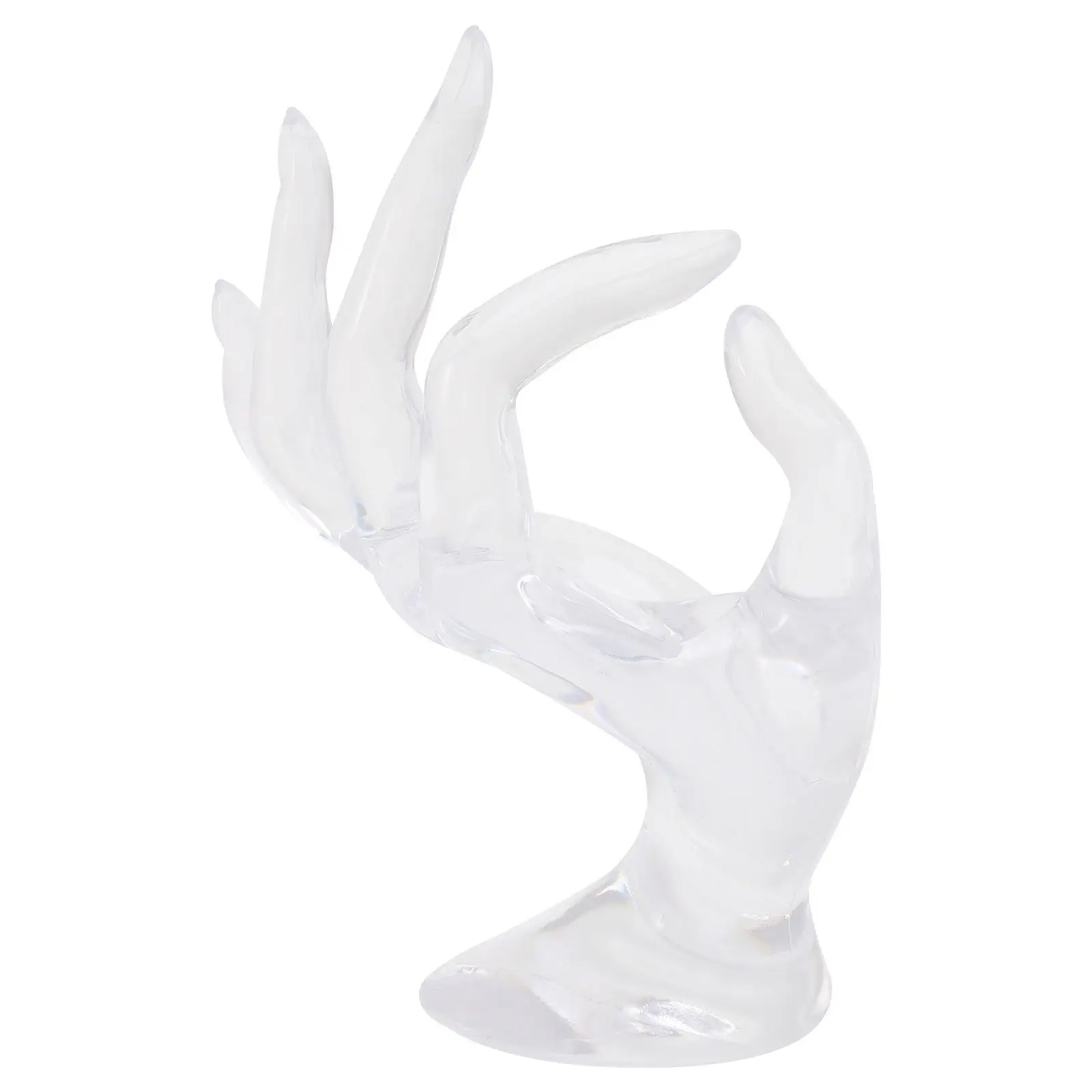 Transparent Creative Ok Hand Shape Ring Holder Jewelry Display Rack Bracelet Organizer Jewelry Stand for Home Shop
