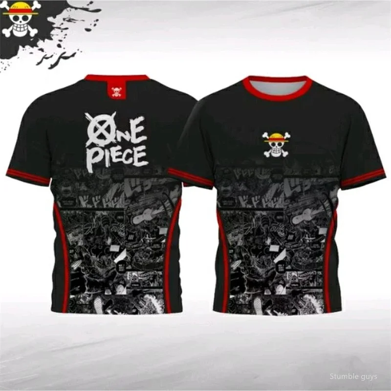 Herren One Piece Anime T-Shirt Buggy Einfacher Aufdruck Jungen Kleidung Mädchen Kurzarm Herren Trikot Lässig Leichtgewichtig