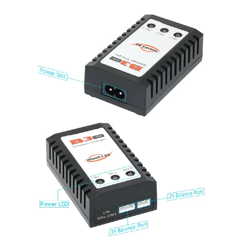 Cargador compacto de batería Lipo IMAX B3 PRO 7,4 V 11,1 V 2S 3S 110-240V cargador de fuente de alimentación Lipo enchufe de la UE para piezas de helicóptero RC
